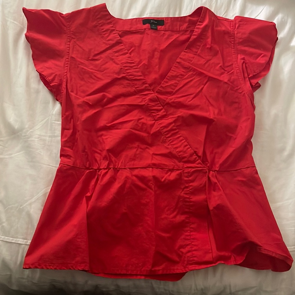 J crew wrap peplum top